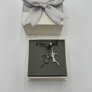 Silver 2 wing ‎ Necklaces friends couple in gift box gothic Y2K